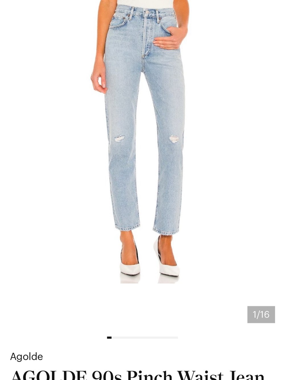 Agolde 90s Pinch Waist Straight Leg Light Jean (NWOT)